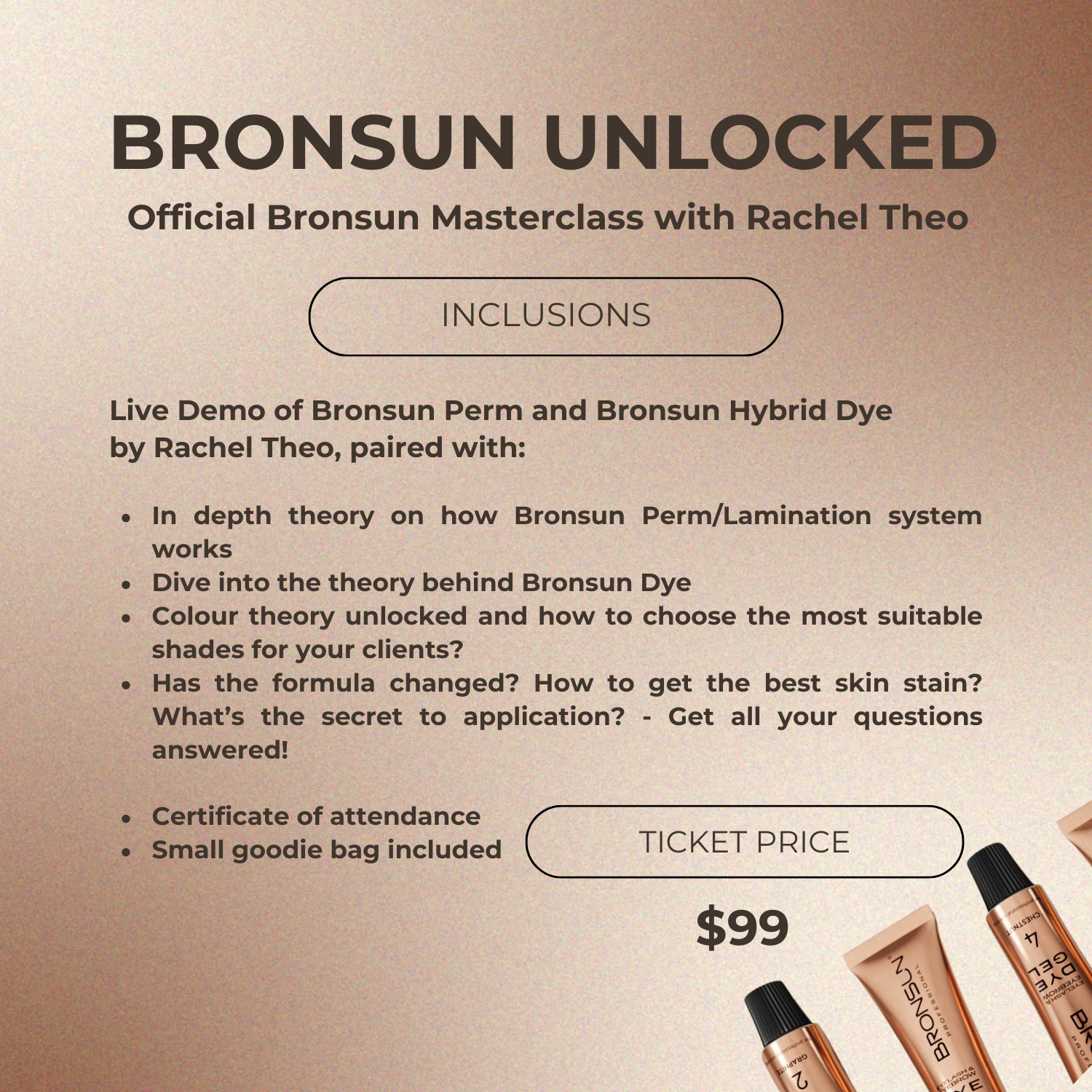 Bronsun Unlocked Masterclass with Rachel Theo - 8th of September - Melbourne