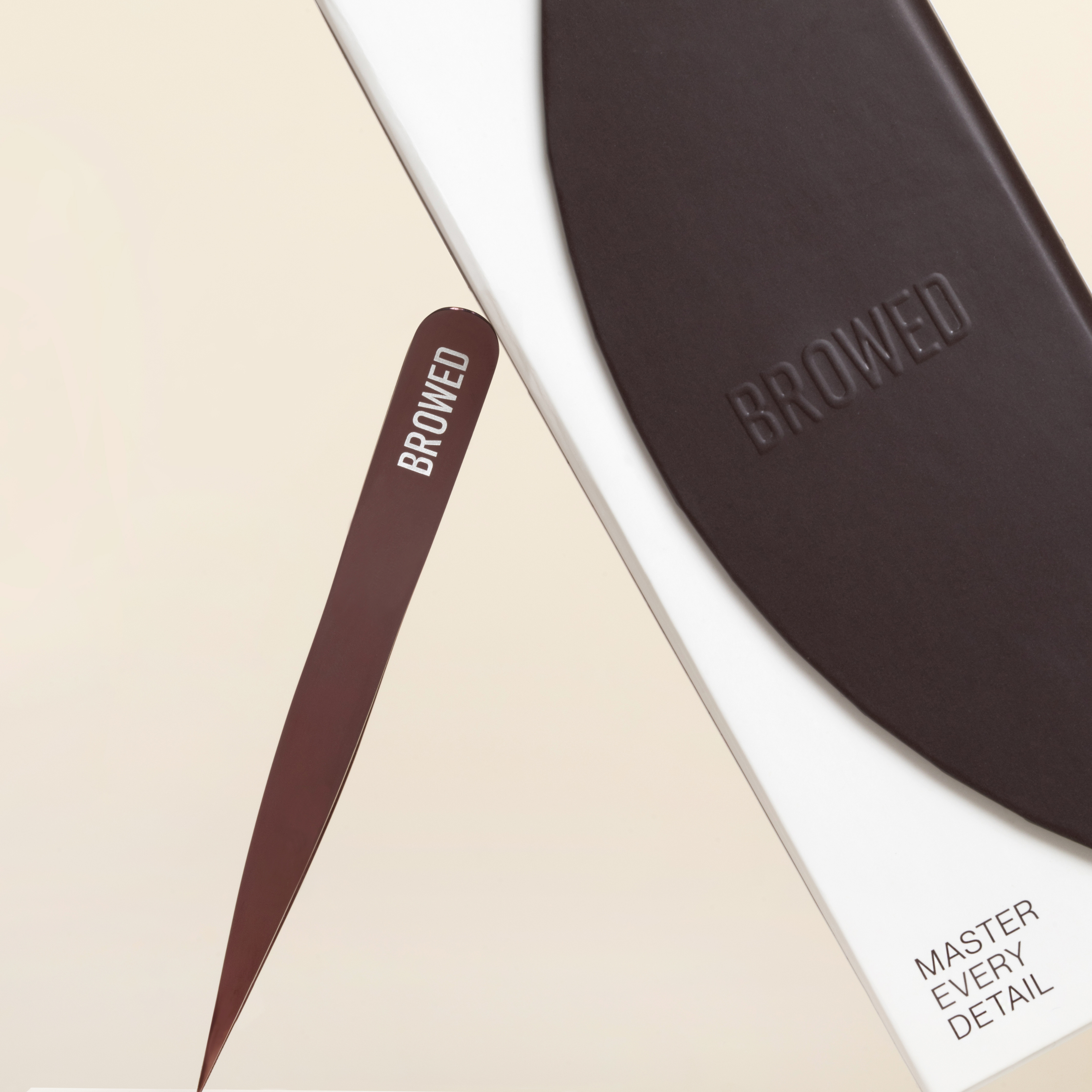 Browed - Chocolate Slanted, Point Tweezers + Scissors Set