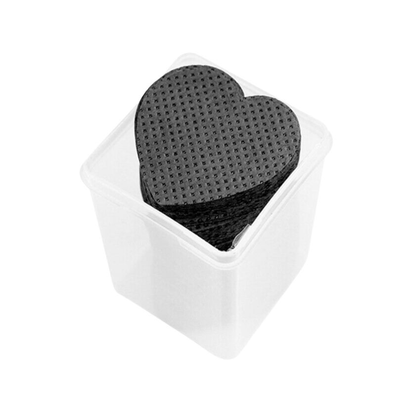 Heart Shaped Cotton Pads - Black, 200pcs