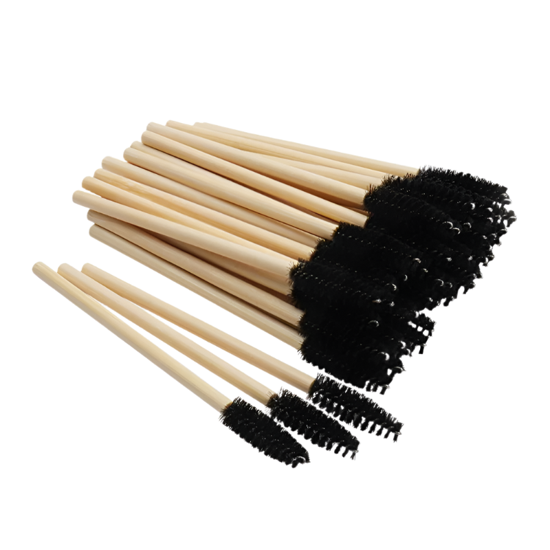 Eco-Friendly Bamboo Mascara Wands/Spoolies - Black