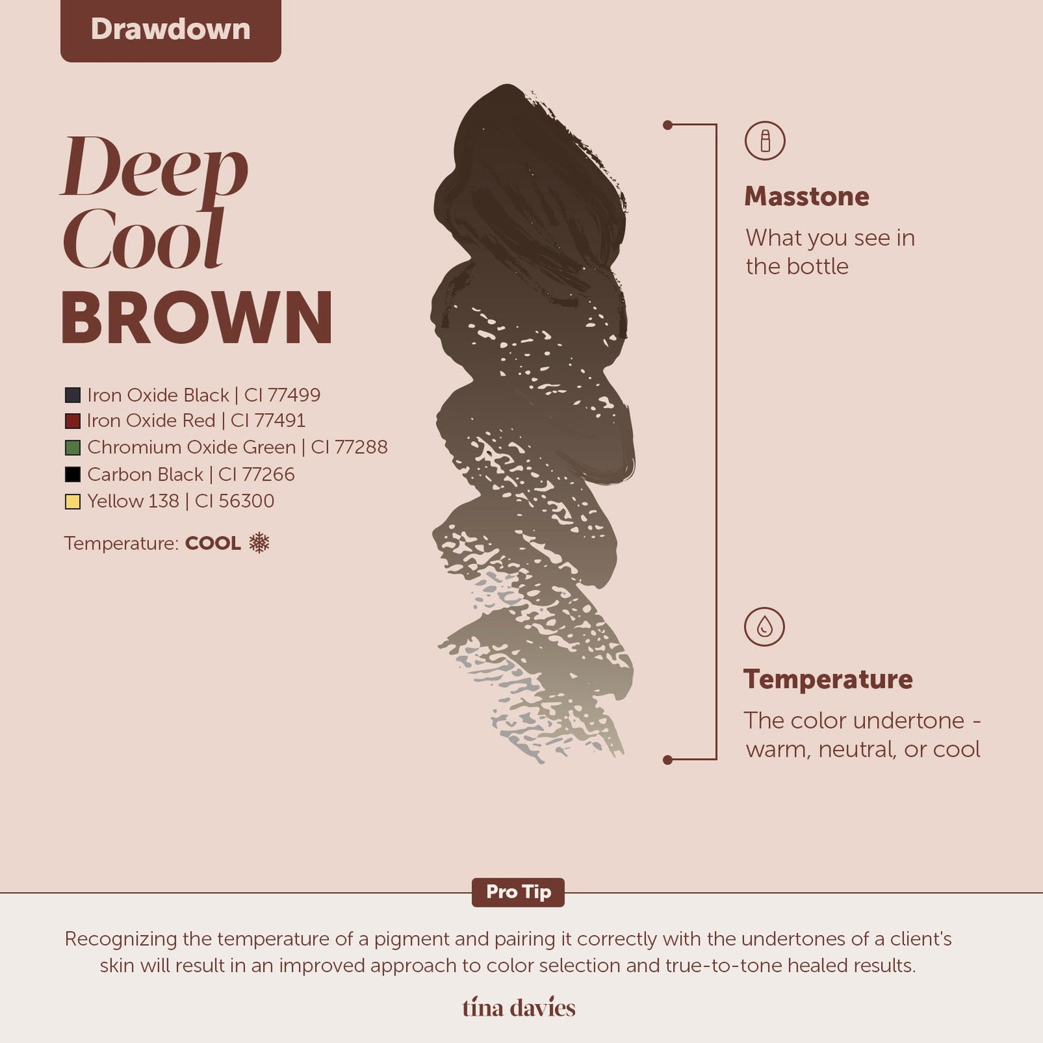 Tina Davies - FADE Eyebrow Pigments - Deep Cool Brown, 15ml