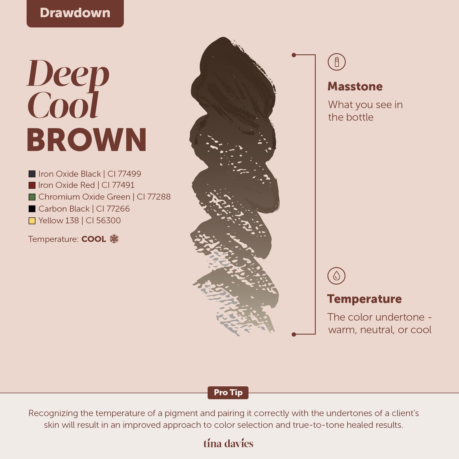 Tina Davies - FADE Eyebrow Pigments - Deep Cool Brown, 15ml