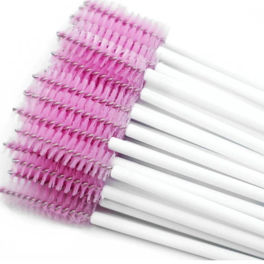 Mascara Wands/Spoolies - White & Pink
