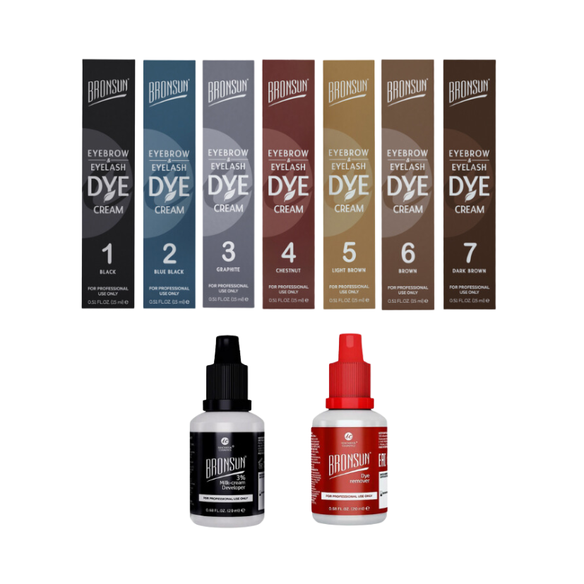 BRONSUN Eyebrow and Eyelash Cream Dye Kit with Developer and Remover