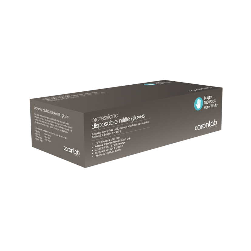 Caronlab - Nitrile Gloves Powder Free (Black) LARGE