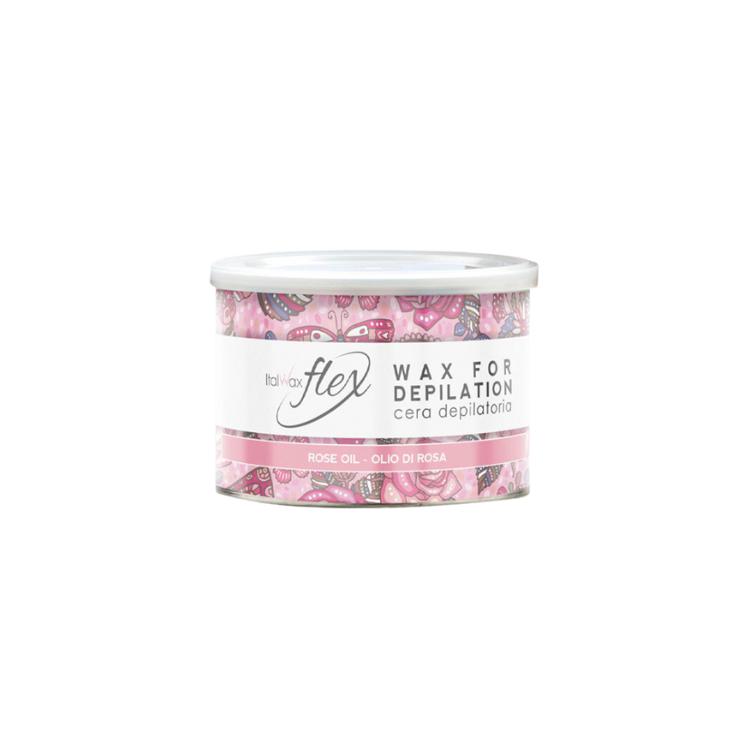 Italwax Rose Oil Flex Wax Tin, 400ml