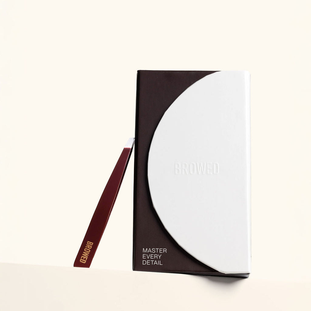 Browed - Cherry Red Slanted Tip Tweezers