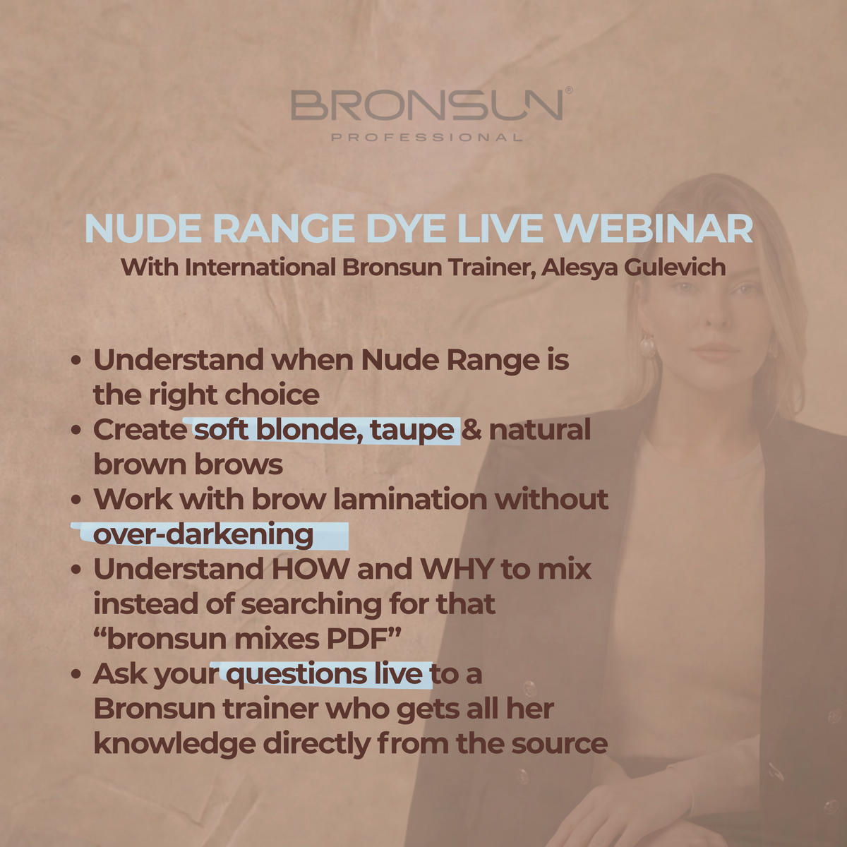 Bronsun Nude Range - Live Webinar with International Bronsun Trainer