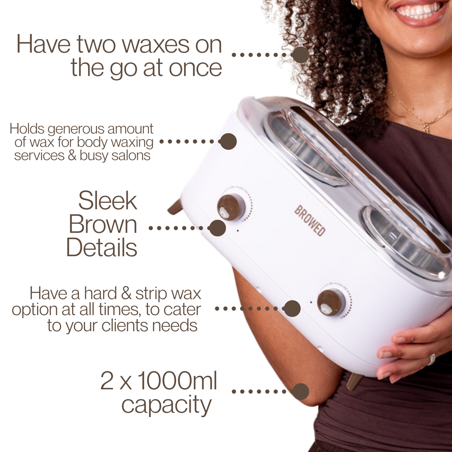 BROWED - Professional Duo Wax Heater, 2 x 1L