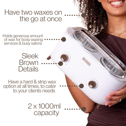 BROWED - Professional Duo Wax Heater, 2 x 1L