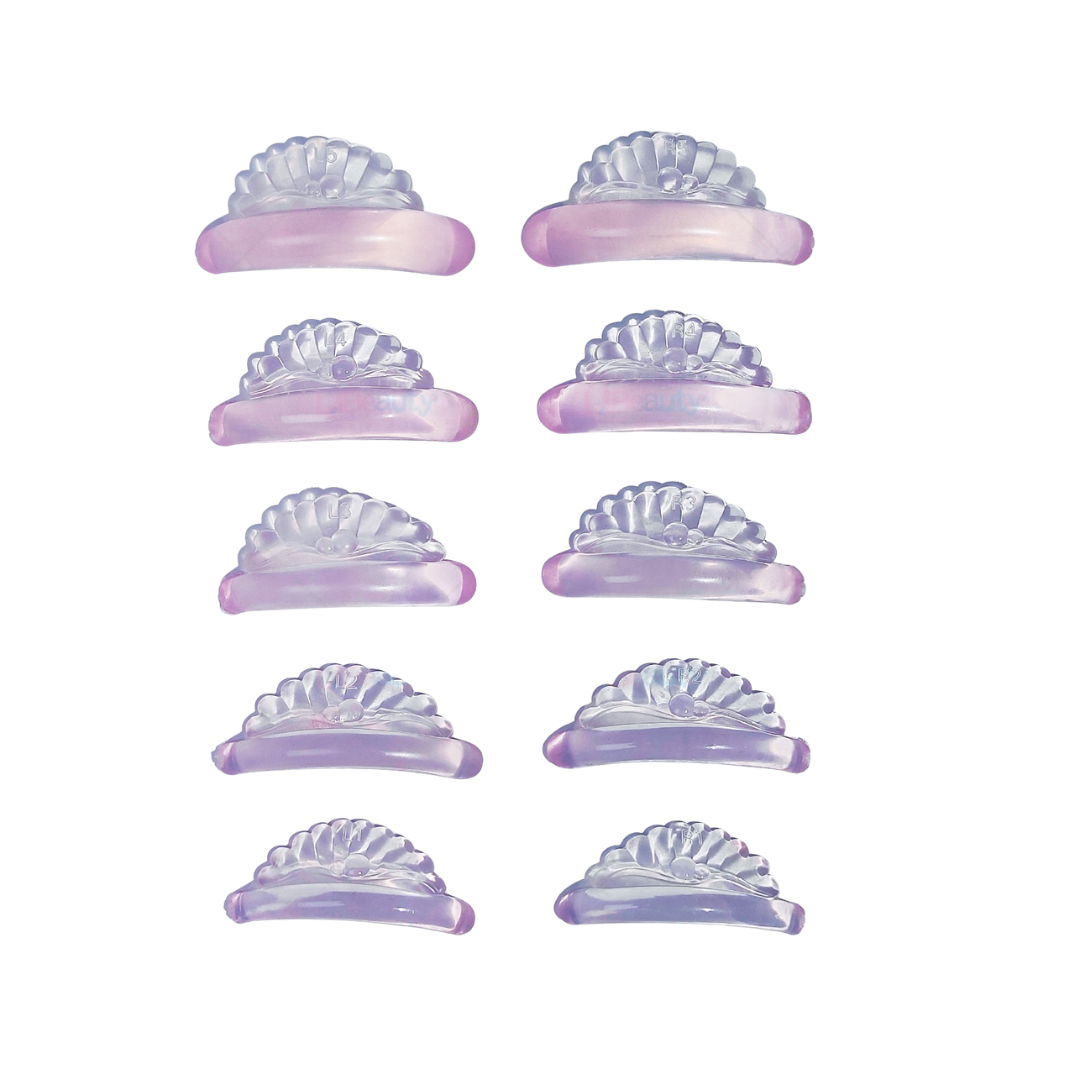 Jelly Shell Lash Lift Shields (5 Pairs) - Pink Glitter