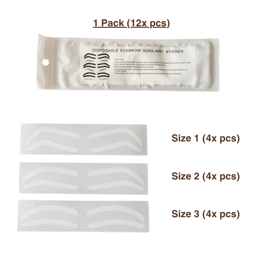 EYEBROW SHAPING STENCILS Eyebrow Guiding Tape for Airbrush Brows (12