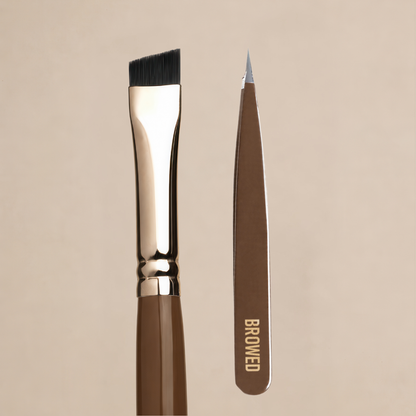 BROWED - Cappuccino Brush + Tweezer Set