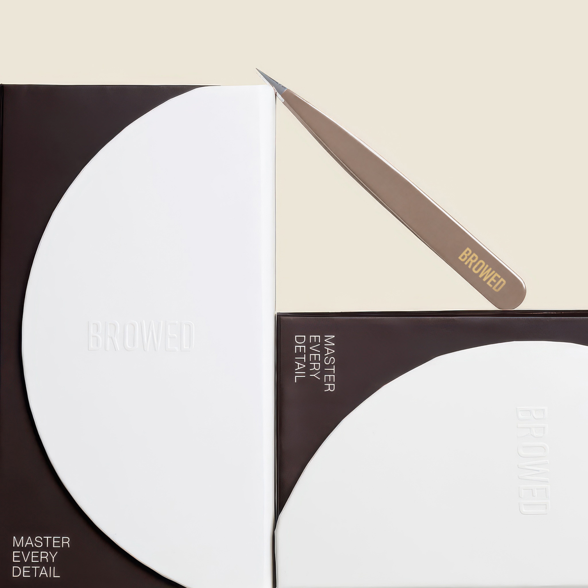 BROWED - Mocha Brush + Tweezer Set