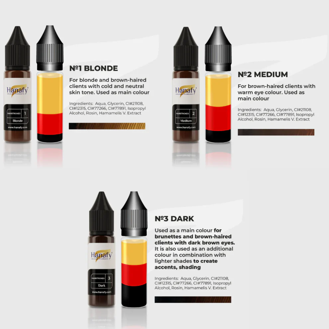 Hanafy - HAIRSTROKES Pigment Mini Set, 3 x 5ml