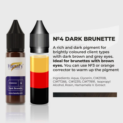 Hanafy - Brow Pigment - N4 Dark Brunette, 15ml
