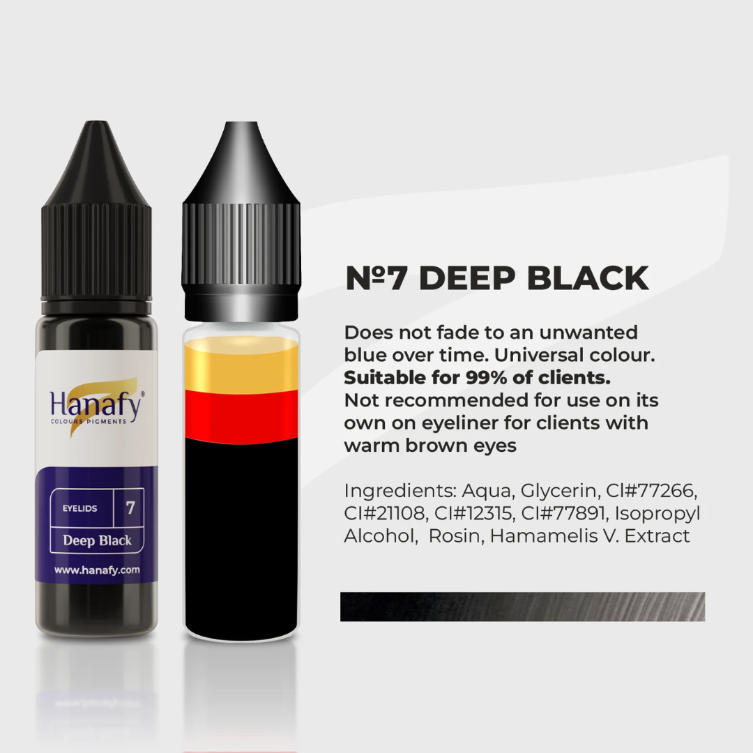 Hanafy - Brow Pigment - N7 Deep Black, 15ml