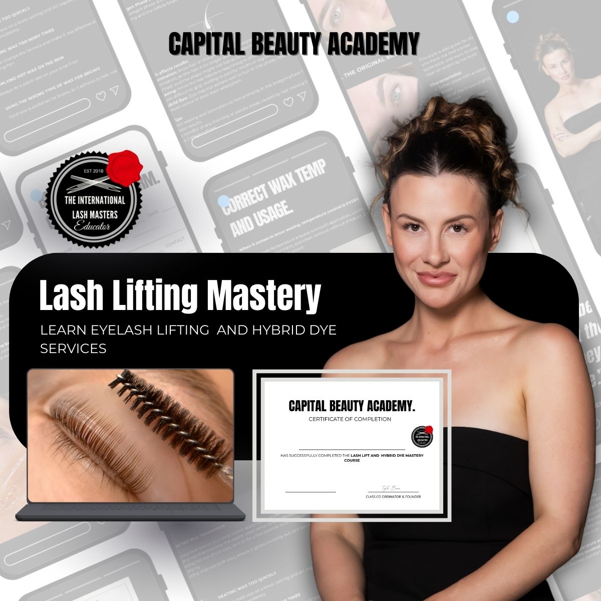 Capital Beauty Academy - Lash Lift &amp; Hybrid Dye Mastery Online Course WITH KIT