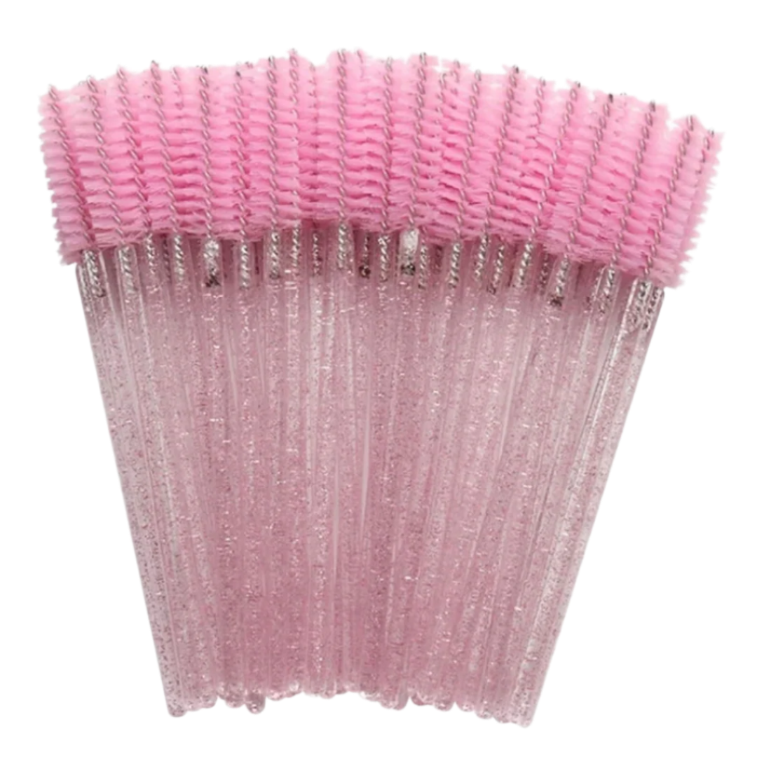 Glitter Mascara Wands/Spoolies - Baby Pink