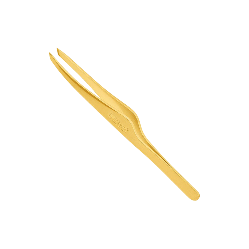 SOLINBERG - Professional slanted eyebrow tweezers in gold (Hand sharpened)