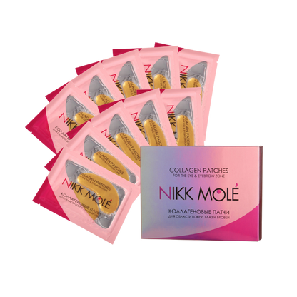 NIKK MOLÉ - Eyebrow and under eye Collagen pads - GOLD (10 pieces)