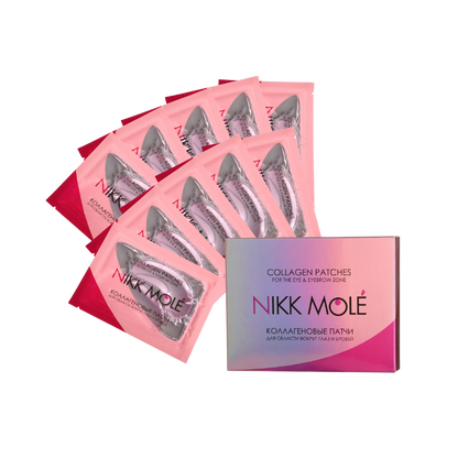 NIKK MOLÉ - Eyebrow and under eye Collagen pads - ROSE (10 pieces)