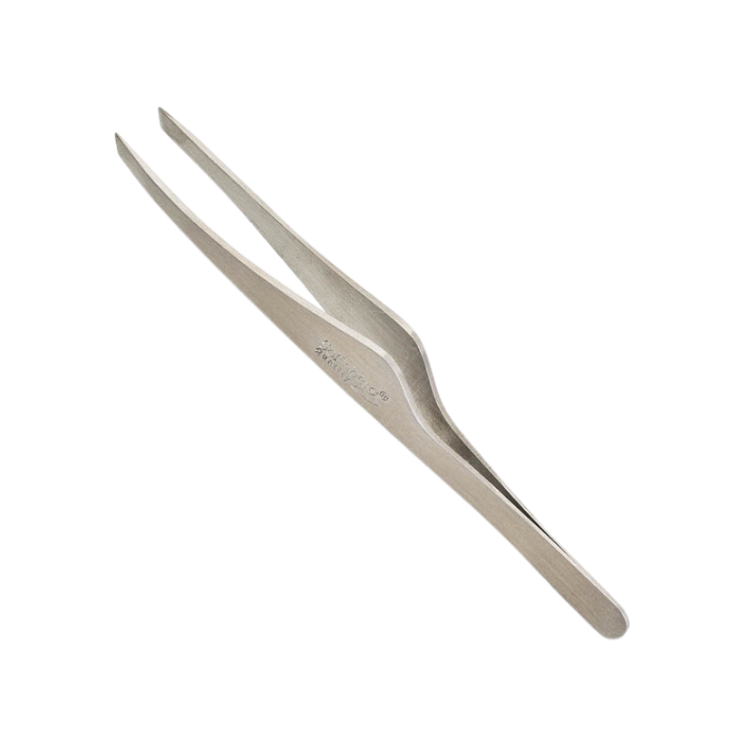 SOLINBERG - Professional slanted eyebrow tweezers in silver (Hand sharpened)