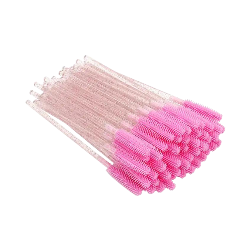 Silicone Mascara Wands - Pink (50 pieces)
