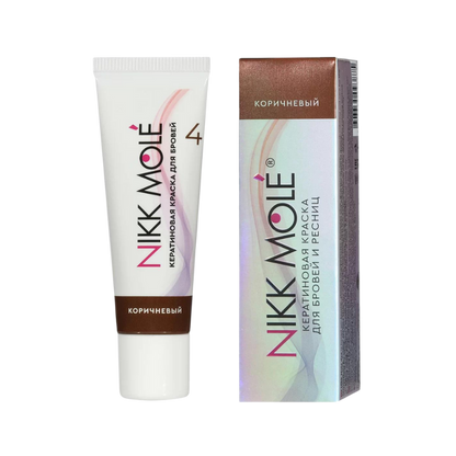 NIKK MOLE - Keratin Dye for Eyebrows and Eyelashes - Brown, 15ml