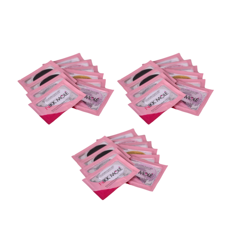 NIKK MOLÉ - Eyebrow and under eye Collagen pads - MIX, 10 pieces (Wholesale 3 pack, RRP $17.95 Each)