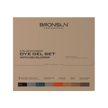 Bronsun - Eyelash &amp; Eyebrow Dye (Hybrid Dye) Set with 2 Developers