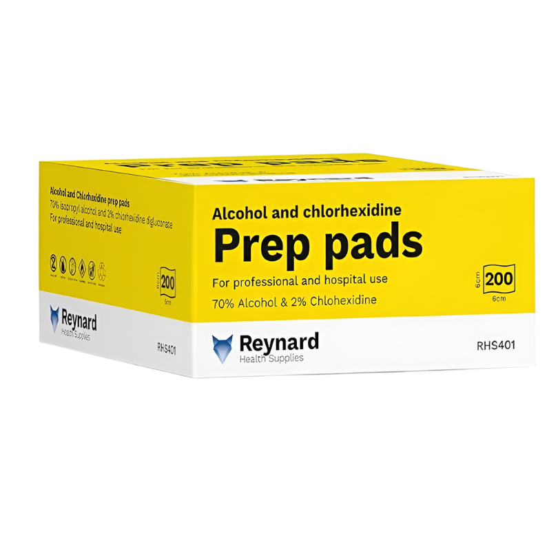 Alcohol &amp; Chlorhexidine Prep Pads - 6 x 6 cm (200 pcs)