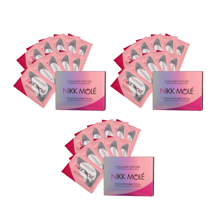 NIKK MOLÉ - Eyebrow and under eye Collagen pads - CHAMOMILE, 10 pieces (Wholesale 3 pack, RRP $17.95 Each)