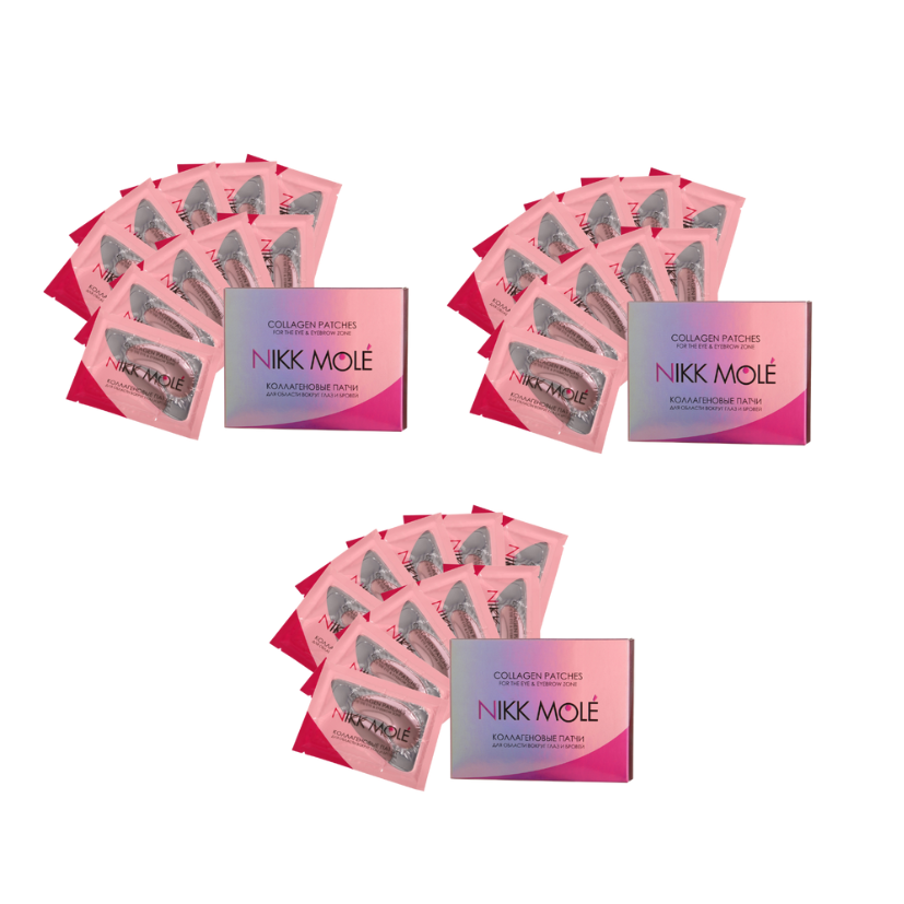 NIKK MOLÉ - Eyebrow and under eye Collagen pads - ROSEMARY, 10 pieces (Wholesale 3 pack, RRP $17.95 Each)