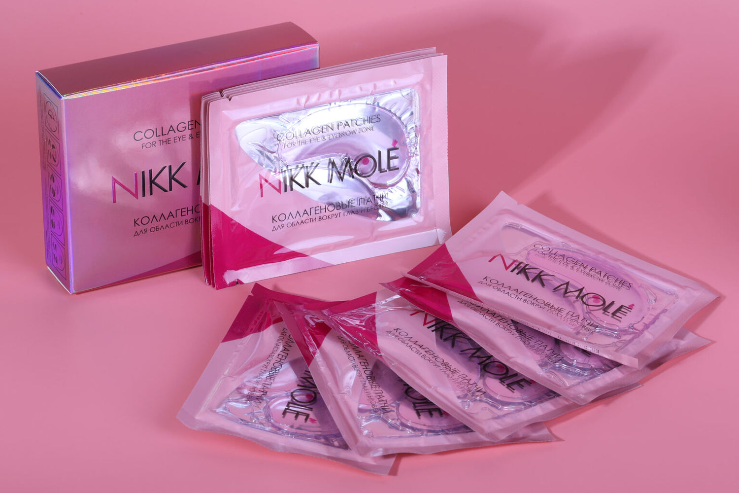 NIKK MOLÉ - Eyebrow and under eye Collagen pads - ROSE (10 pieces)