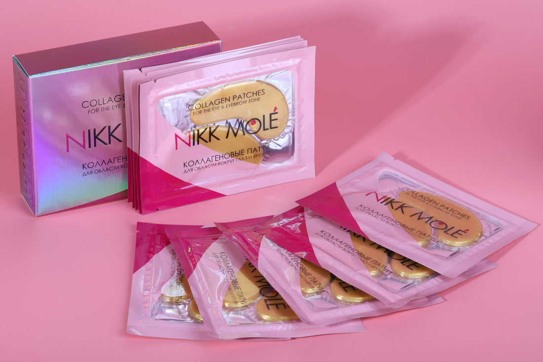 NIKK MOLÉ - Eyebrow and under eye Collagen pads - GOLD (10 pieces)