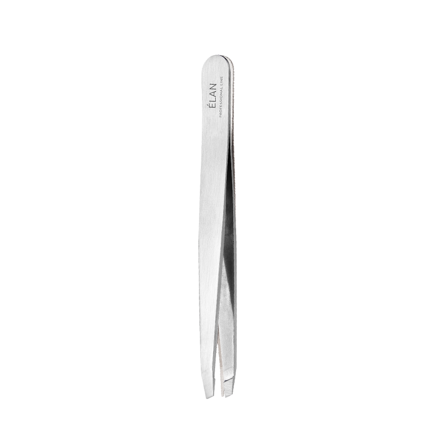 ÉLAN - Professional Slanted Eyebrow Tweezer in Silver